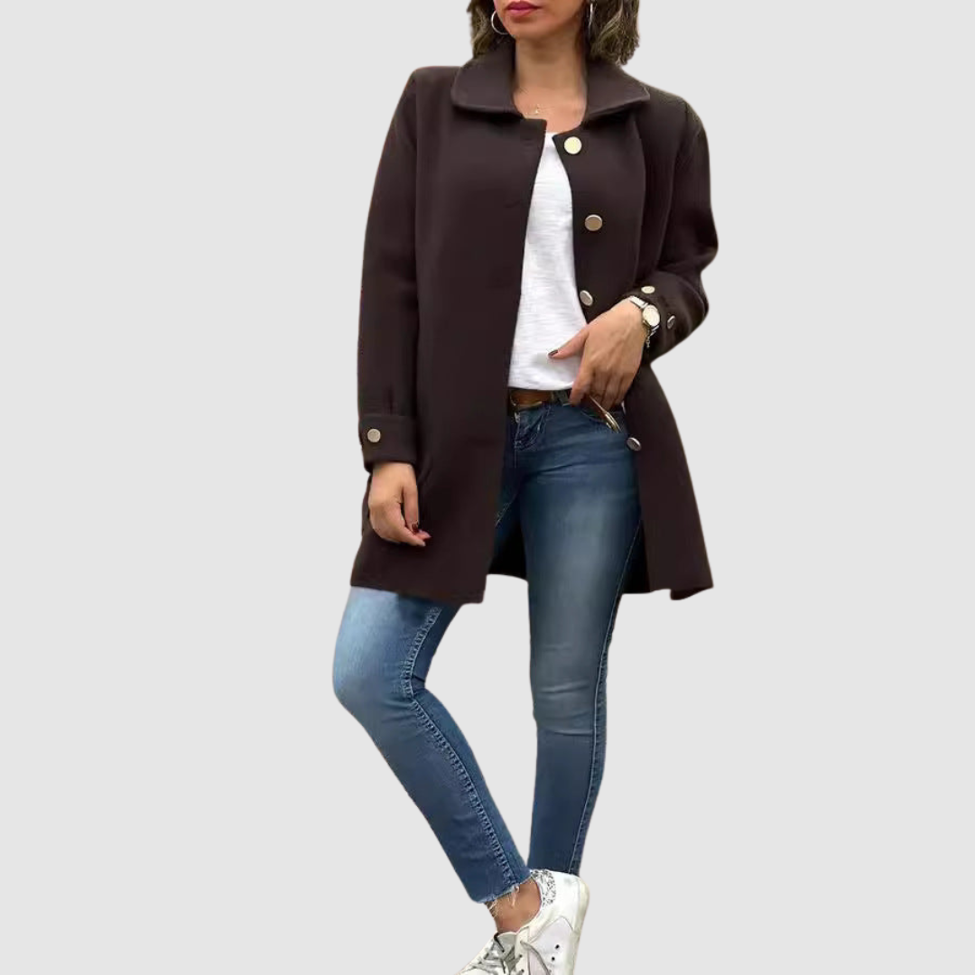 Martina - Klassikaline oversized mantel nööpidega
