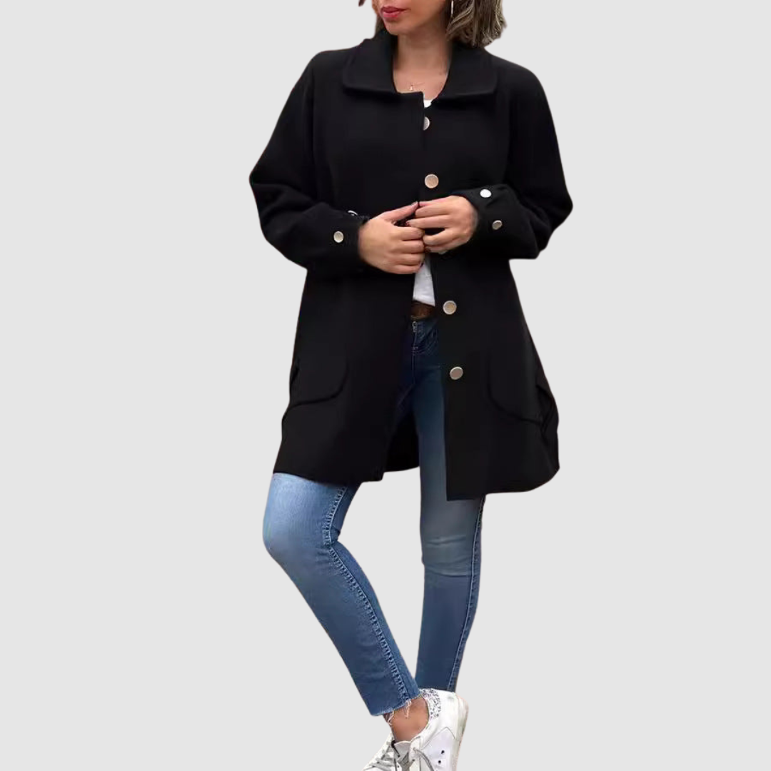 Martina - Klassikaline oversized mantel nööpidega